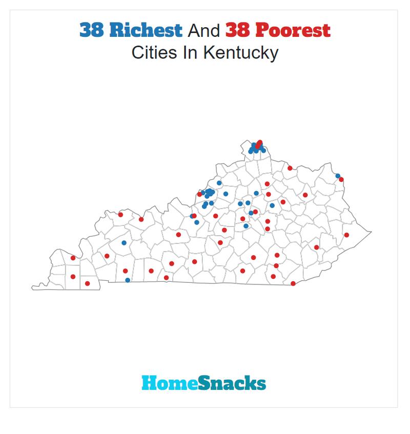 Map Of The Richest Places To Live In Kentucky