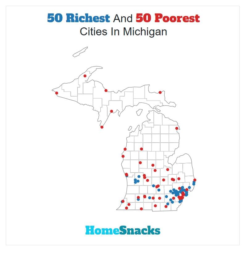 Map Of The Richest Places To Live In Michigan