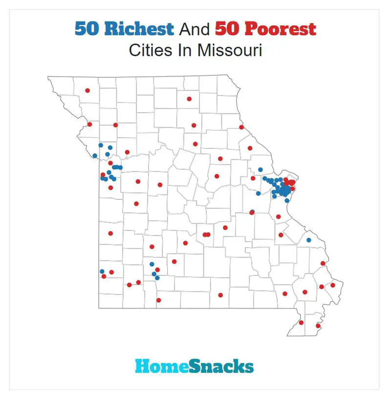 Map Of The Richest Places To Live In Missouri