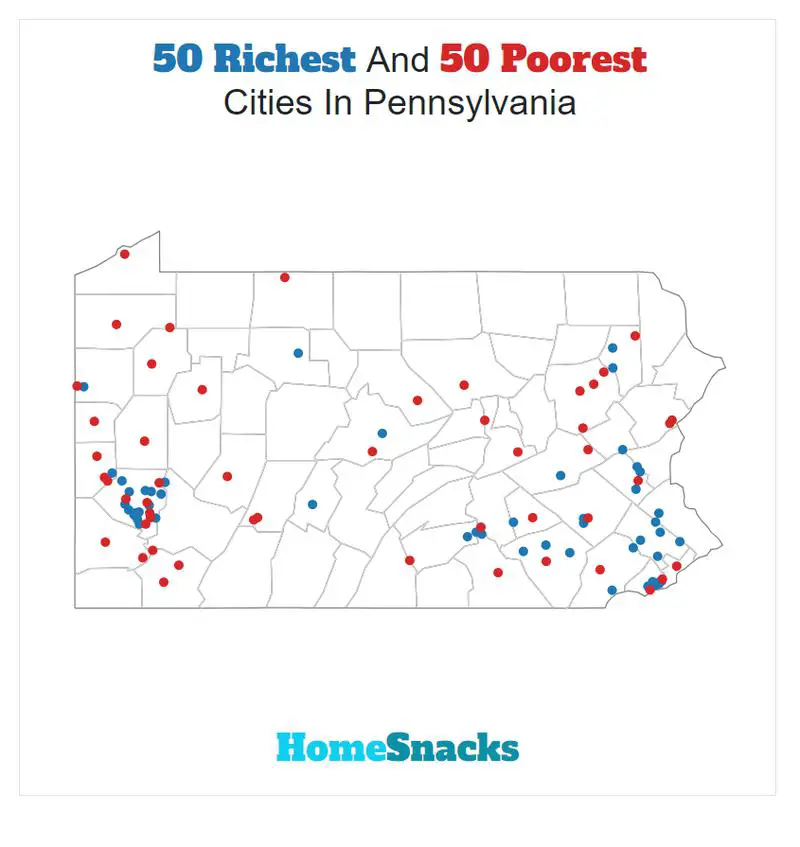 Map Of The Richest Places To Live In Pennsylvania