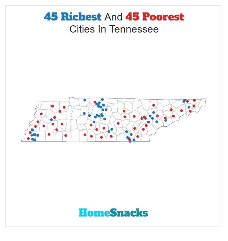 Map Of The Richest Places To Live In Tennessee