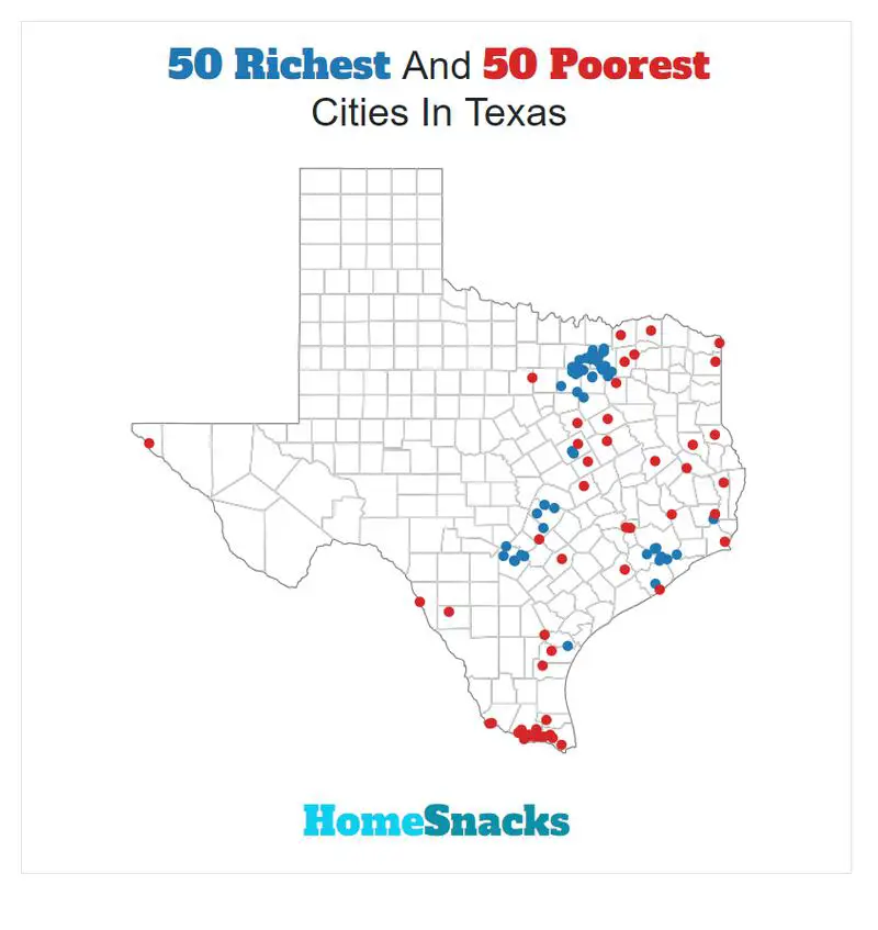 Map Of The Richest Places To Live In Texas