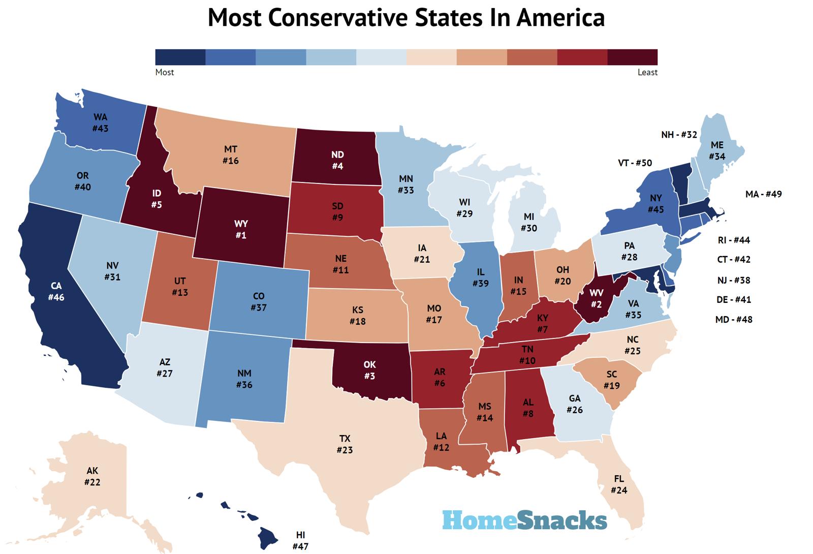 Most Conservative States In America 2020 Homesnacks