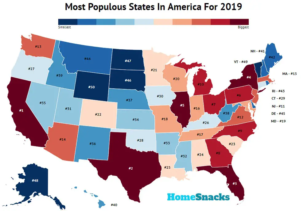 These Are The 10 Most Populous States In America For 2019 Homesnacks