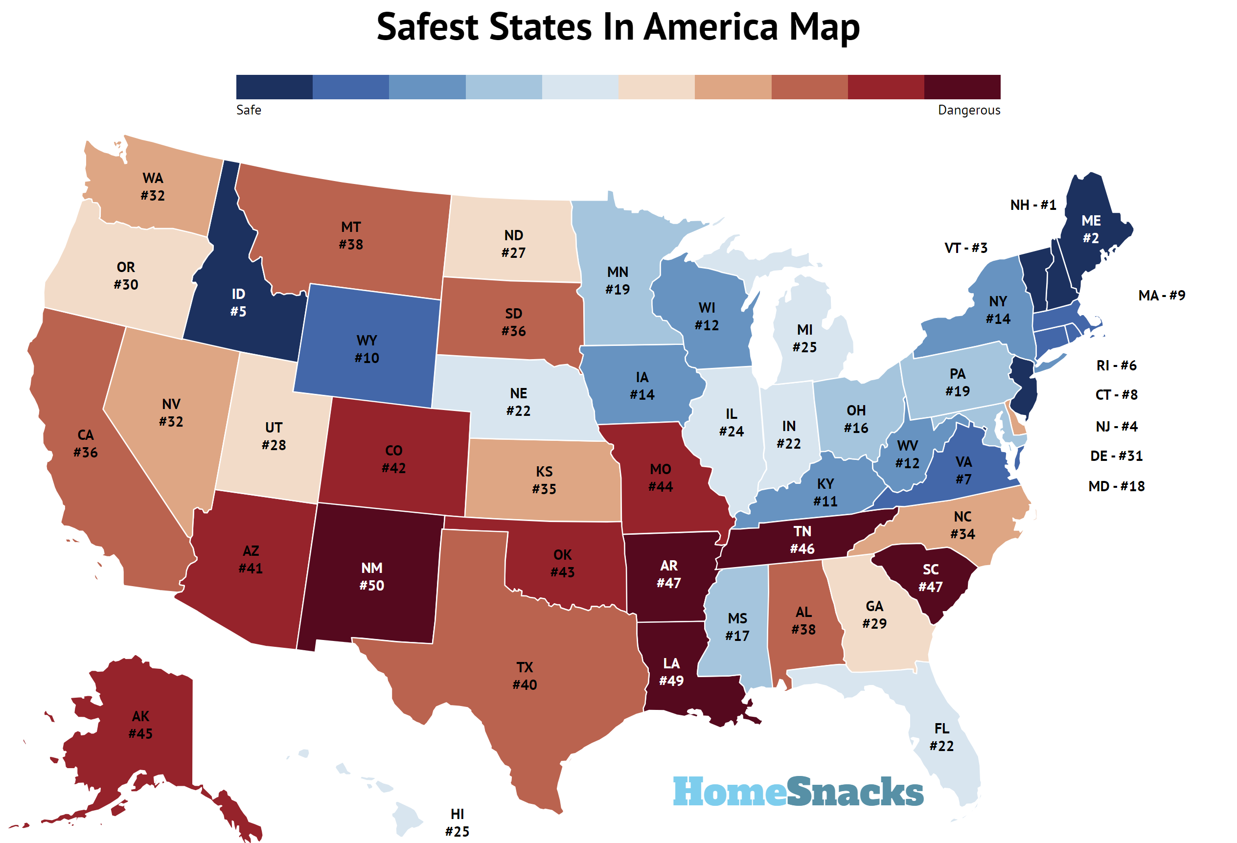 Which is the safest state in USA?